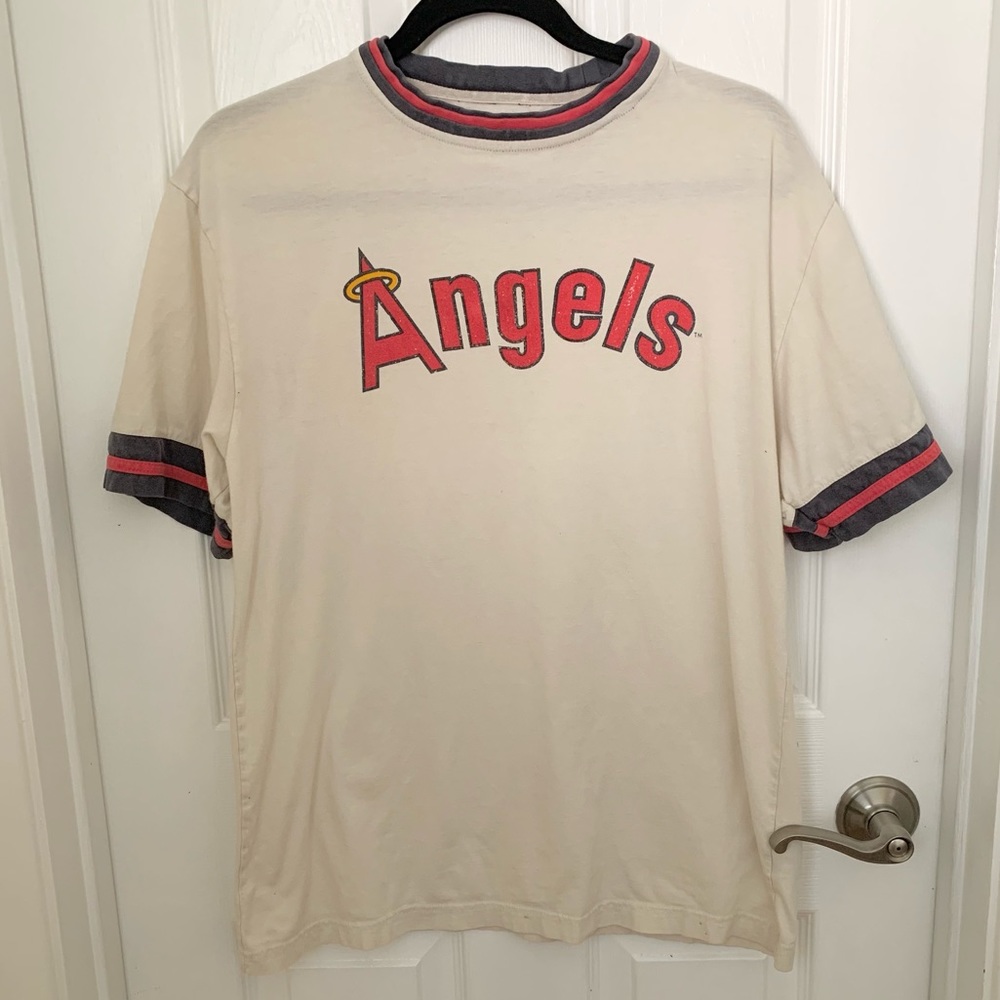 Angels Babseball Vintage Style T-shirt Cream Large